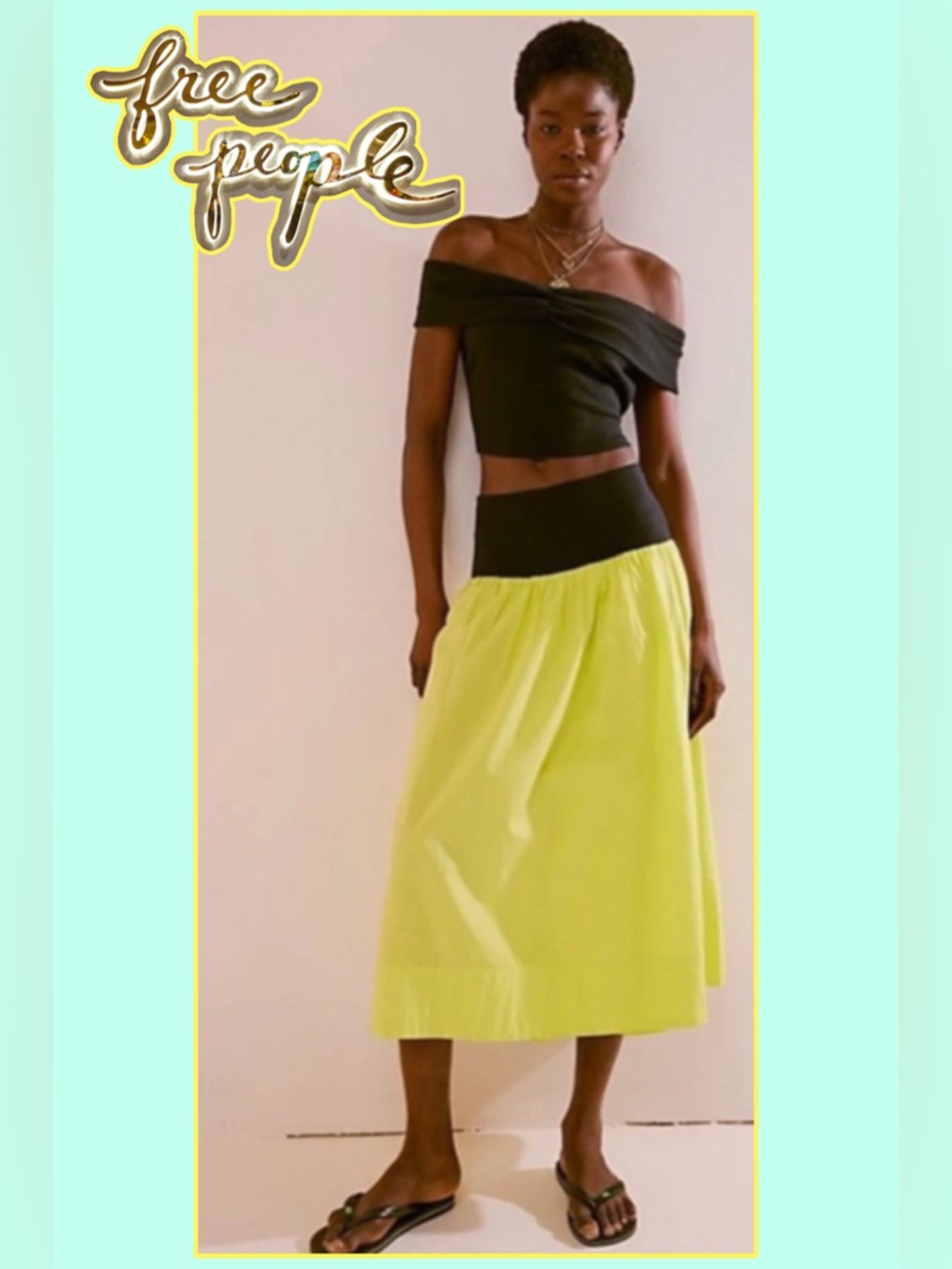 NWOT Free People Cooler in Capri Set in Kiwi Combo MEDIUM